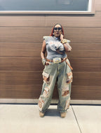 Vintage Style Couture Shoulder Wrap Tee