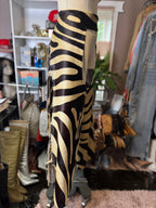 Custom Cowgirl Couture Zebra Cowhide Chaps with Exaggerated Fringe