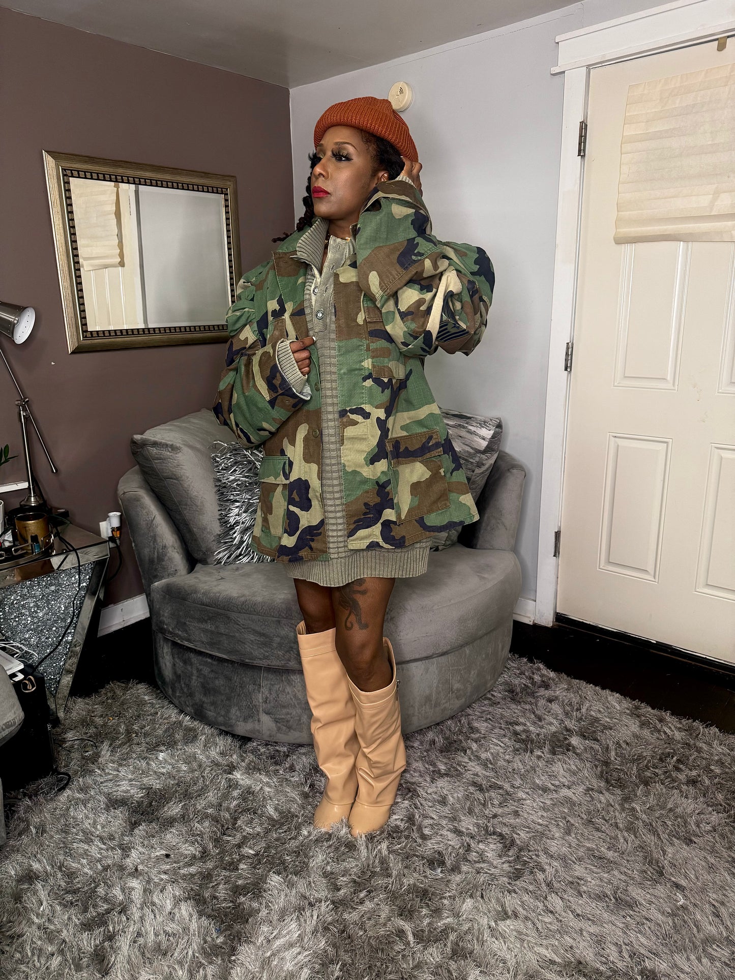 Couture Camo Puffy Sleeve