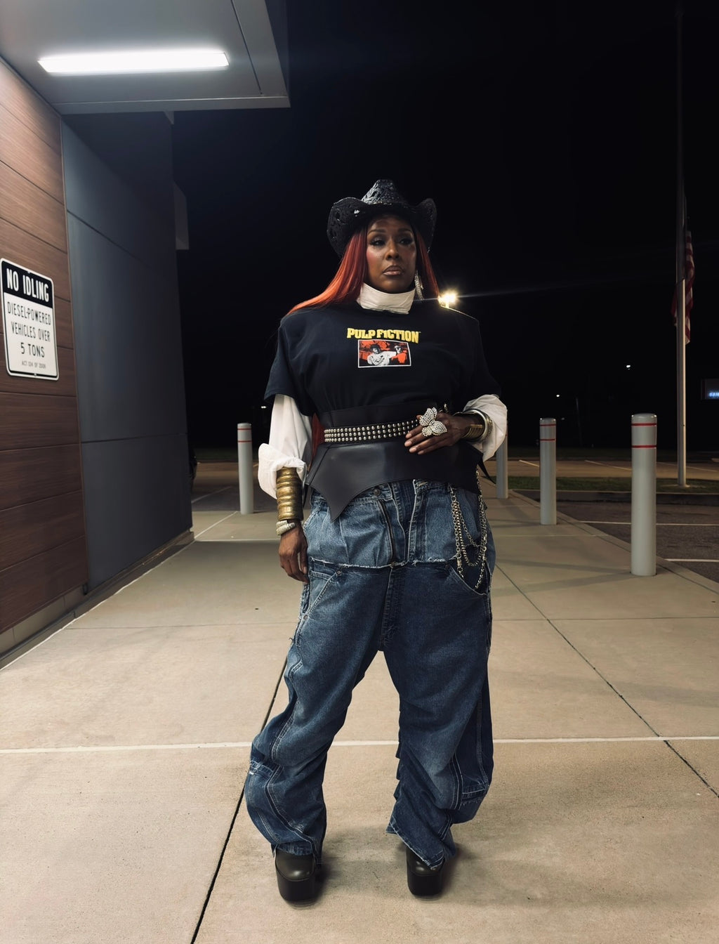 Triple Denim Drop Crotch Barrel Jeans
