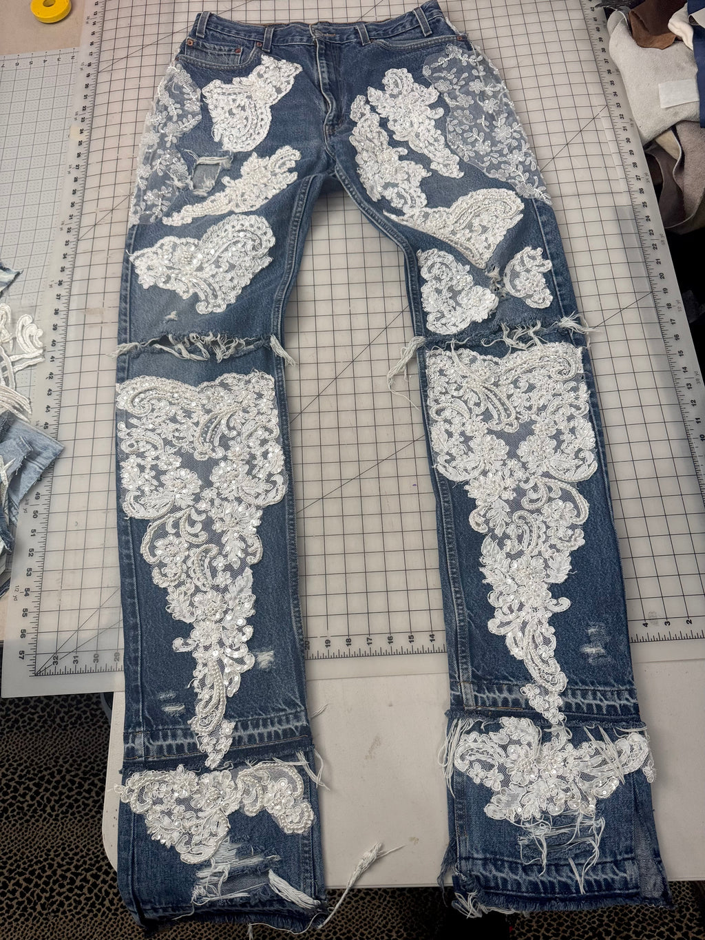 Luxe Lace Denim Stakked Jeans