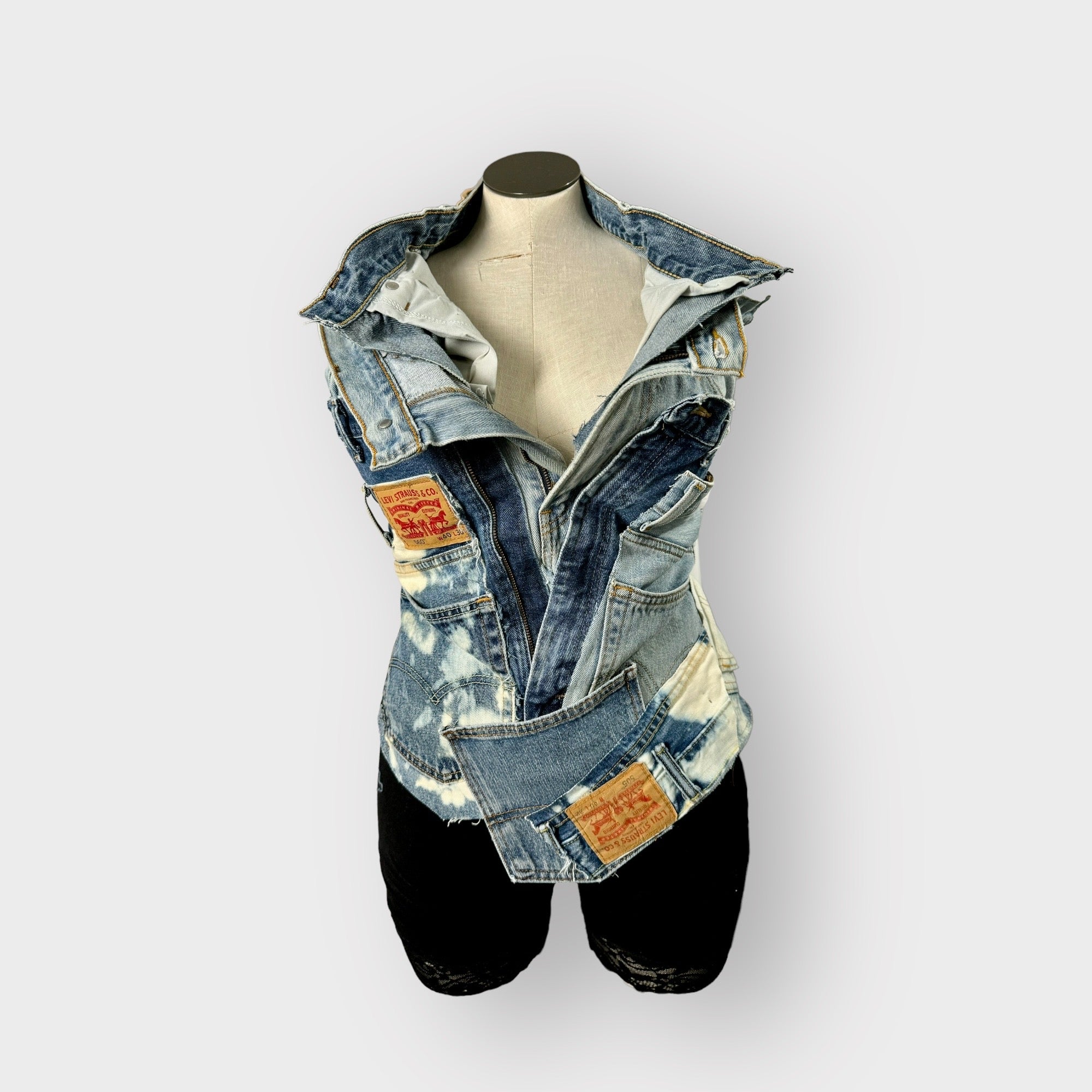 Patchwork Denim Halter