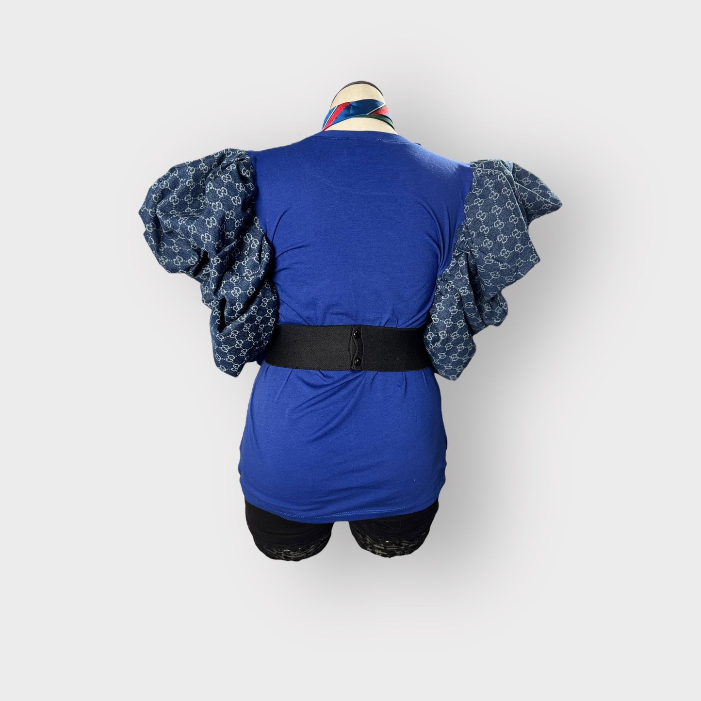 Luxe Style Handmade Couture Denim Sleeve Tee