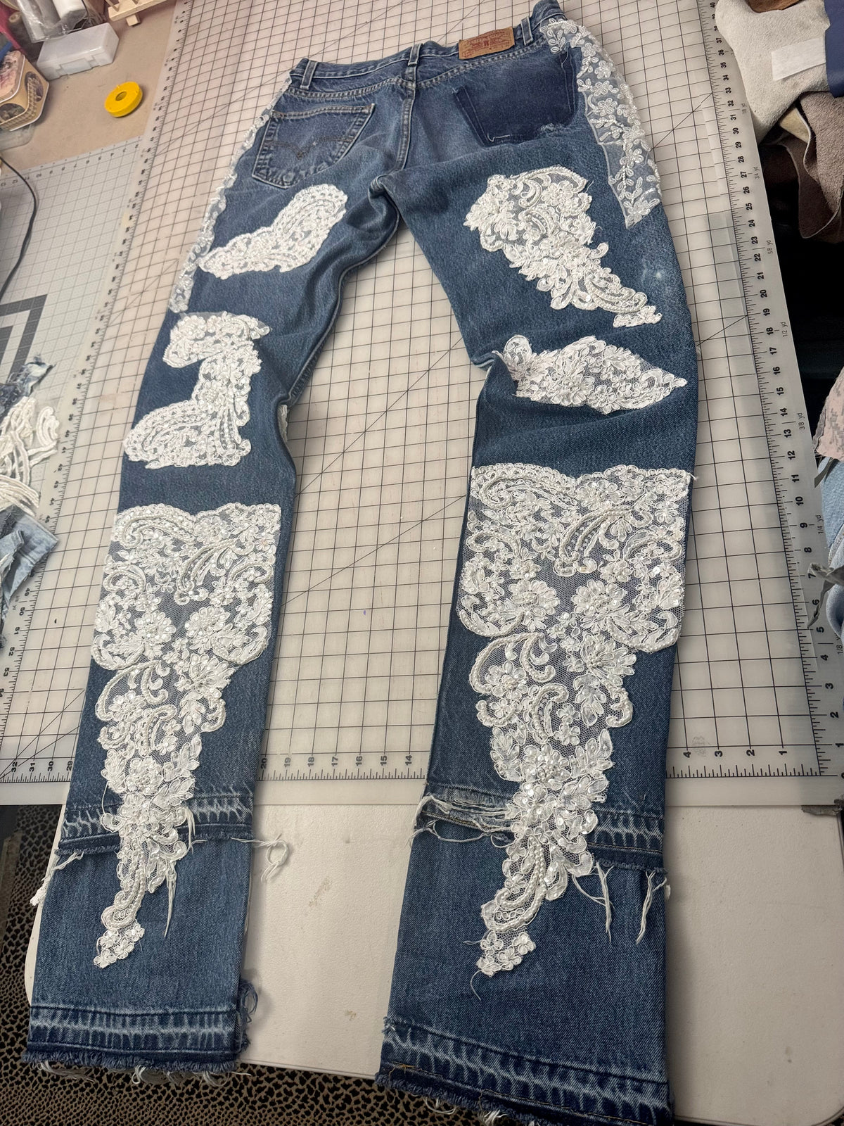 Luxe Lace Denim Stakked Jeans