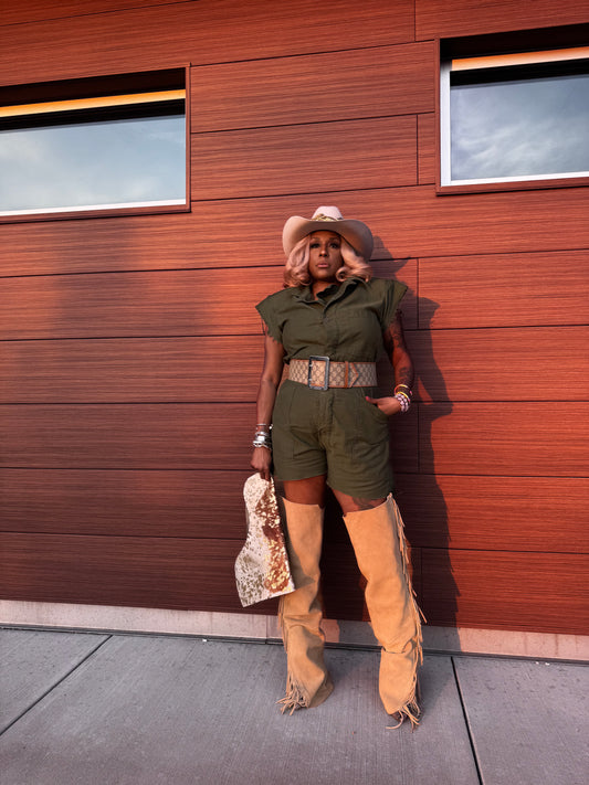 Power Shoulder Coverall Shorts