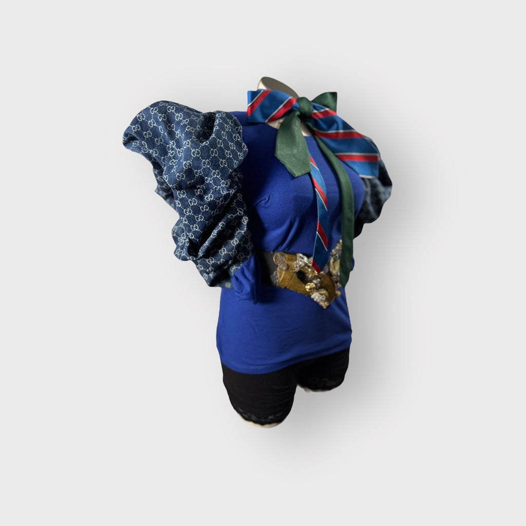 Luxe Style Handmade Couture Denim Sleeve Tee
