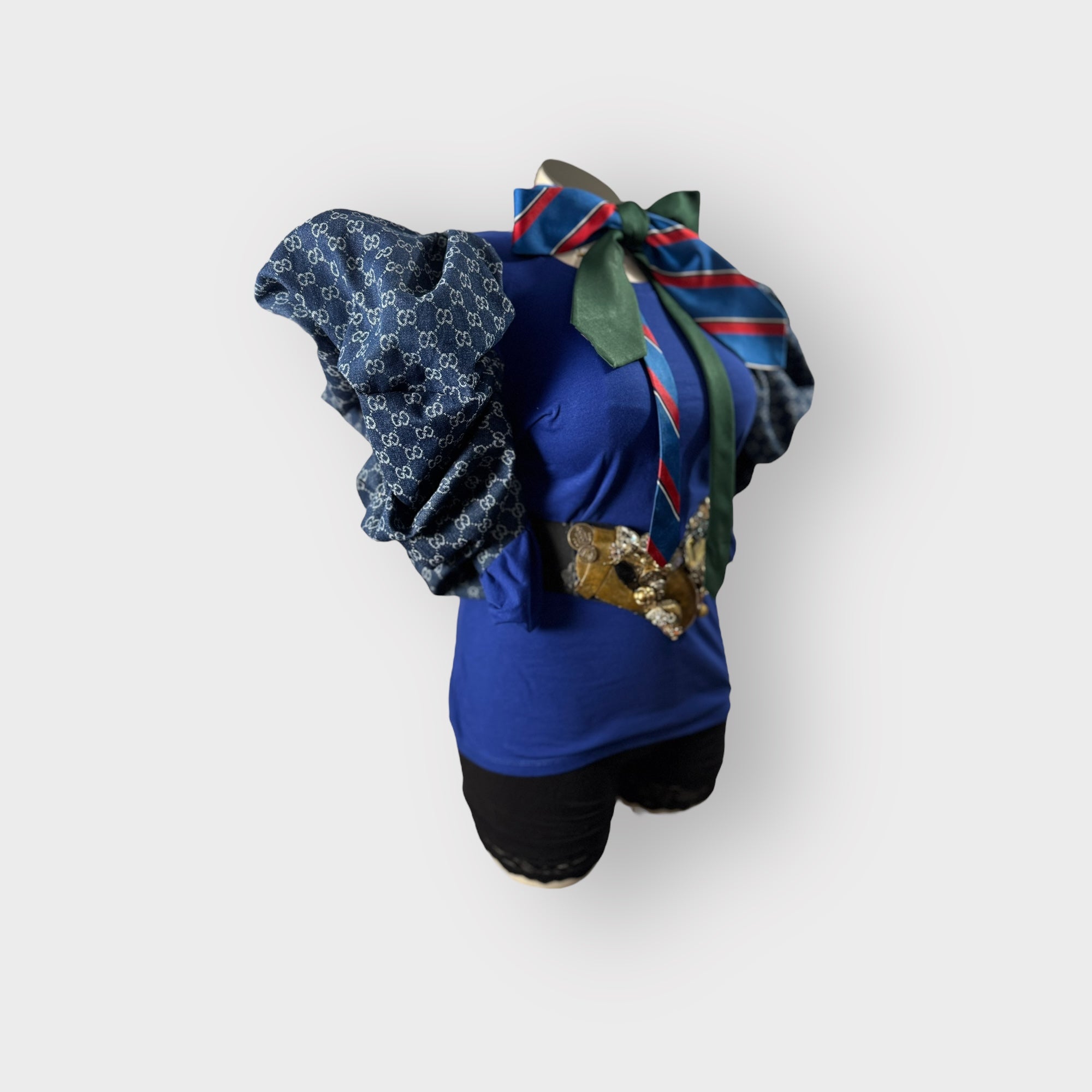 Luxe Style Handmade Couture Denim Sleeve Tee