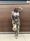 Camo Cargo Pocket Barrel Jean