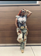 Camo Cargo Pocket Barrel Jean