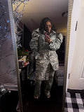 Digital Camo Puffy Sleeve Overlay Coverall Jumper