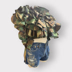 Western Style Ruffle Tuxe Tail Puff Sleeve Camo