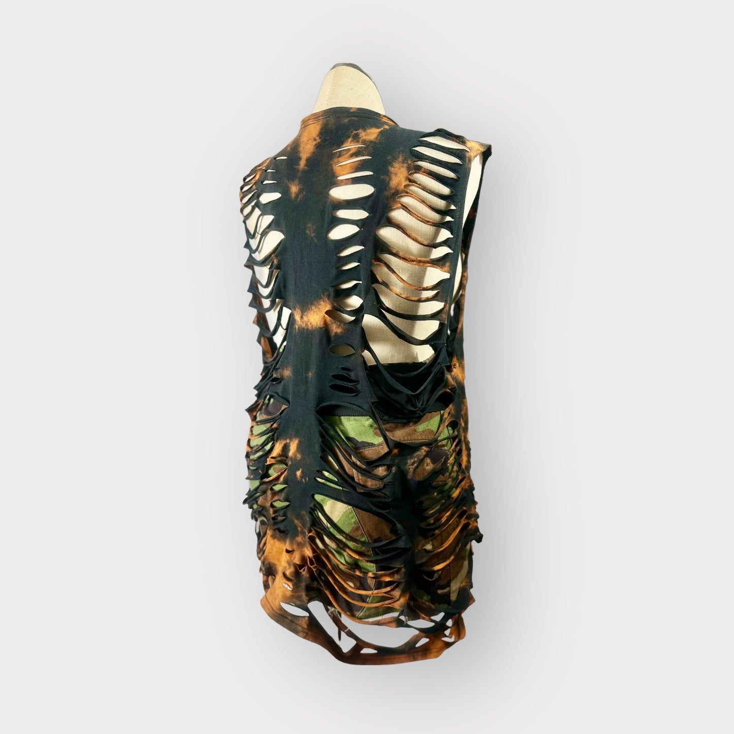 Distressed Split Style Coverup/Tee