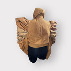Workwear to Runway Hooded Cropped Puff Sleeve Bomber