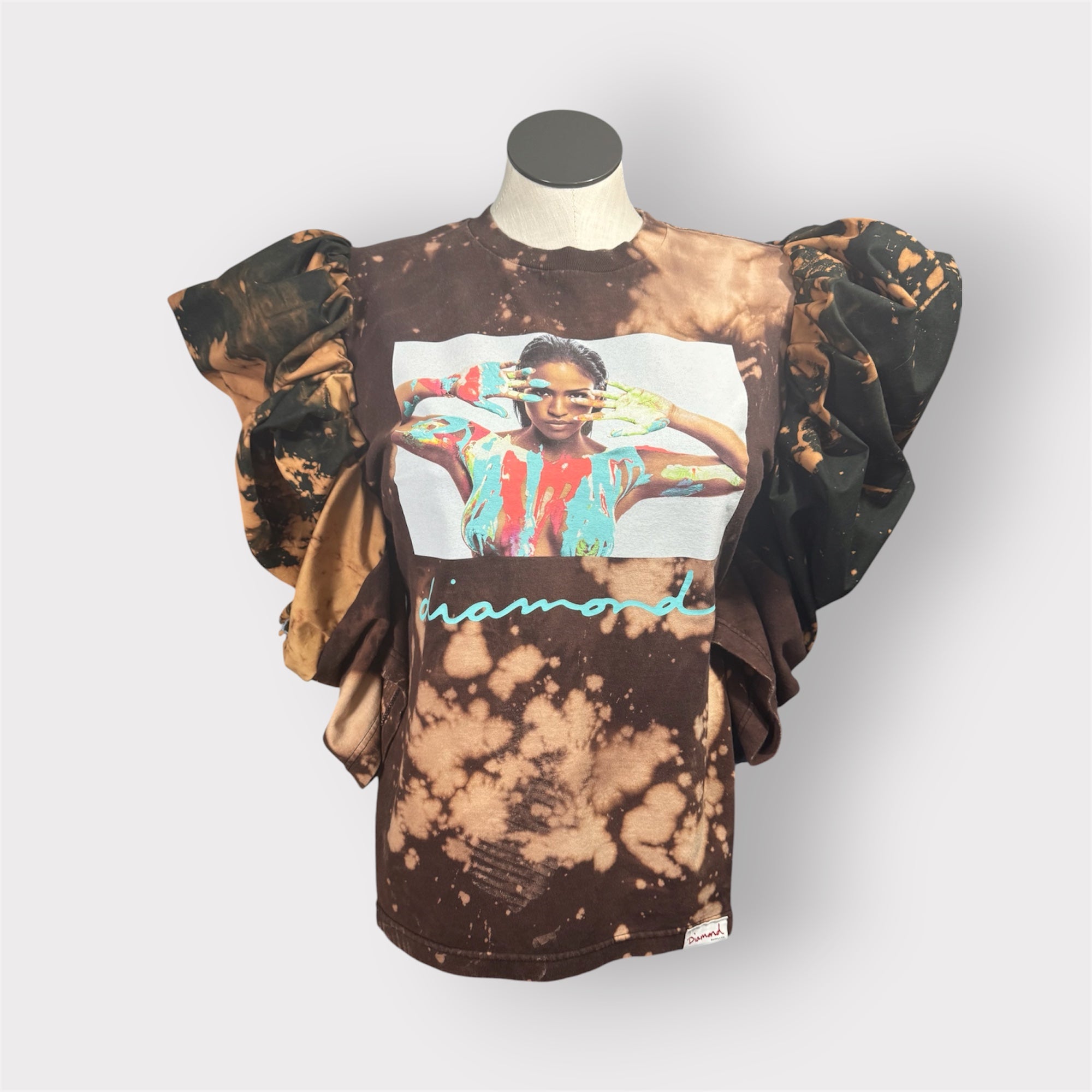 Hip Hop Puff Sleeve Tee w Side Slits
