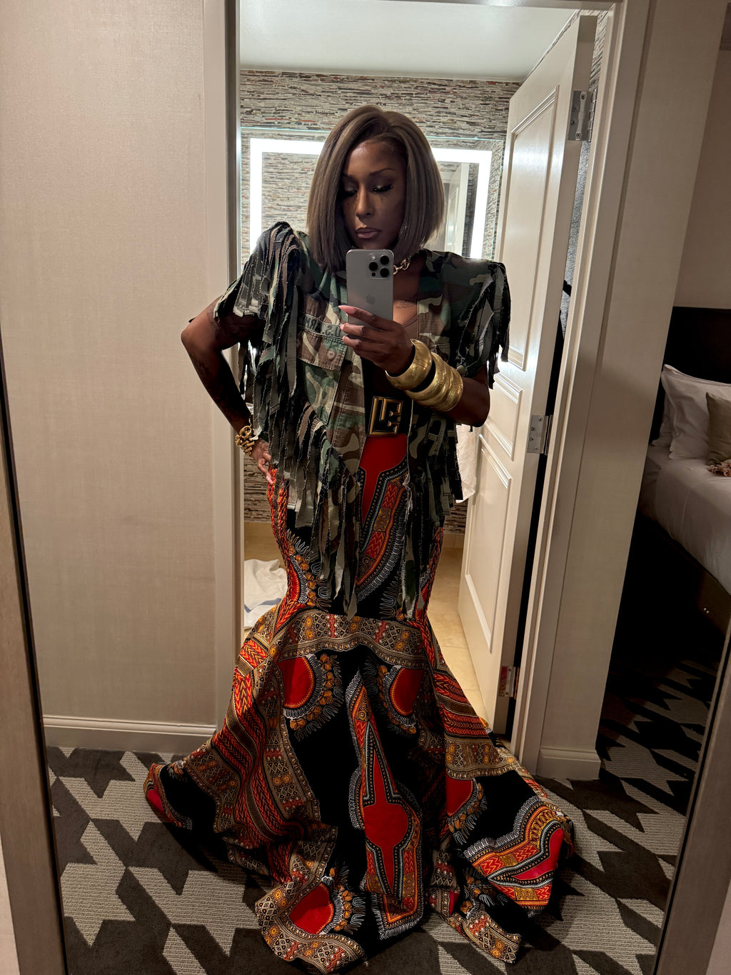 Cowgirl Couture Camo Fringe Poncho
