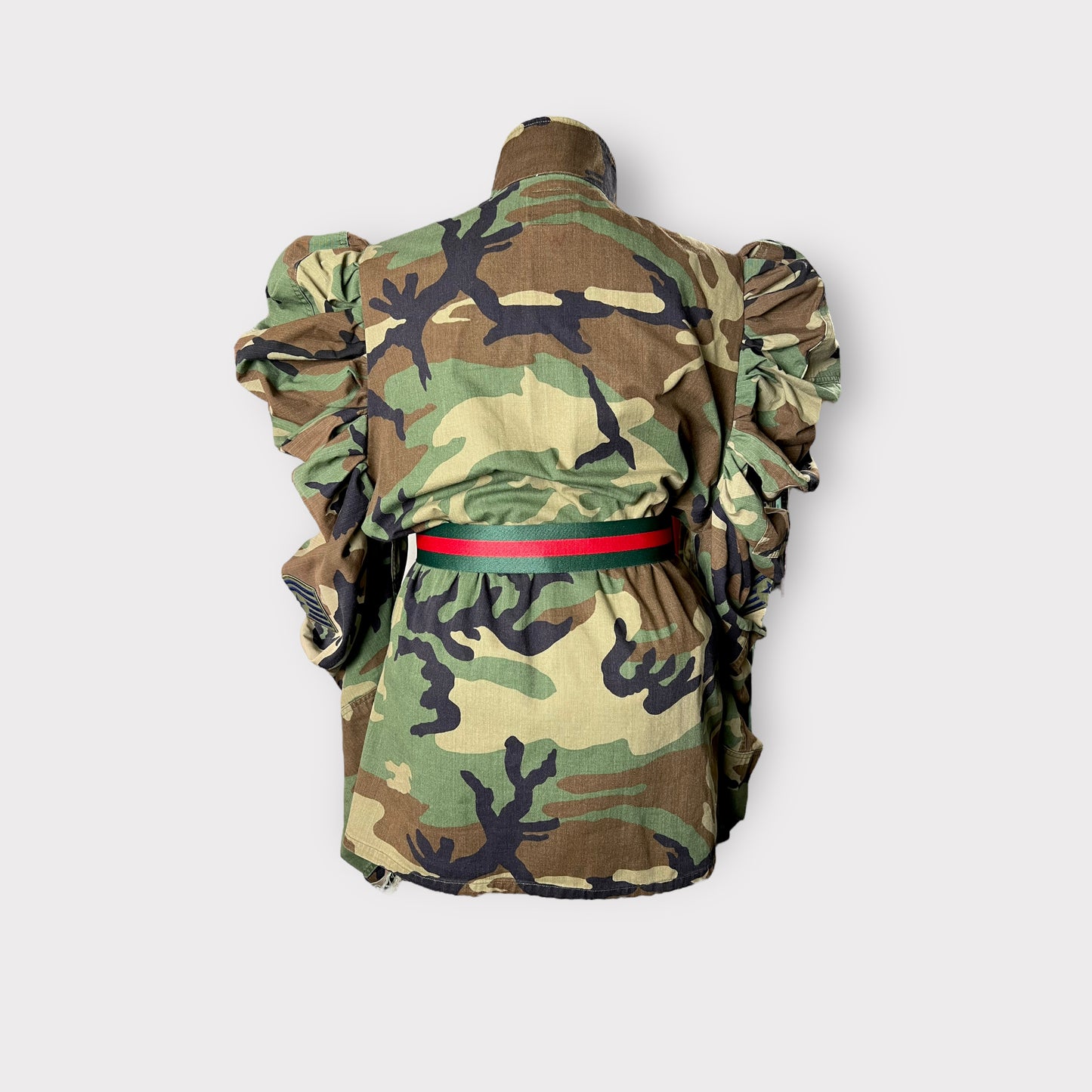 Custom Couture Puff Sleeve Camo Shacket