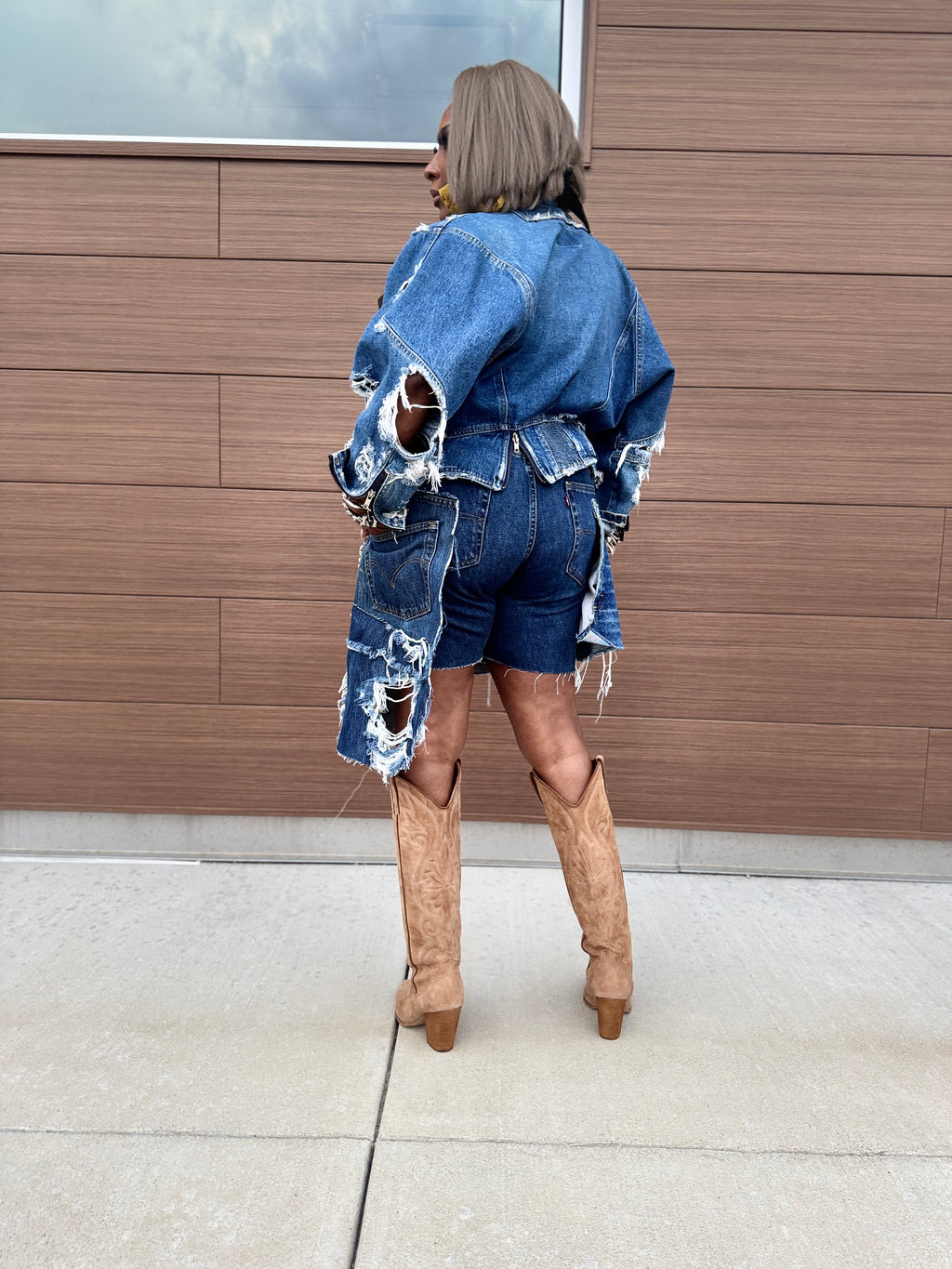 Distressed Denim Layover Bermuda’s