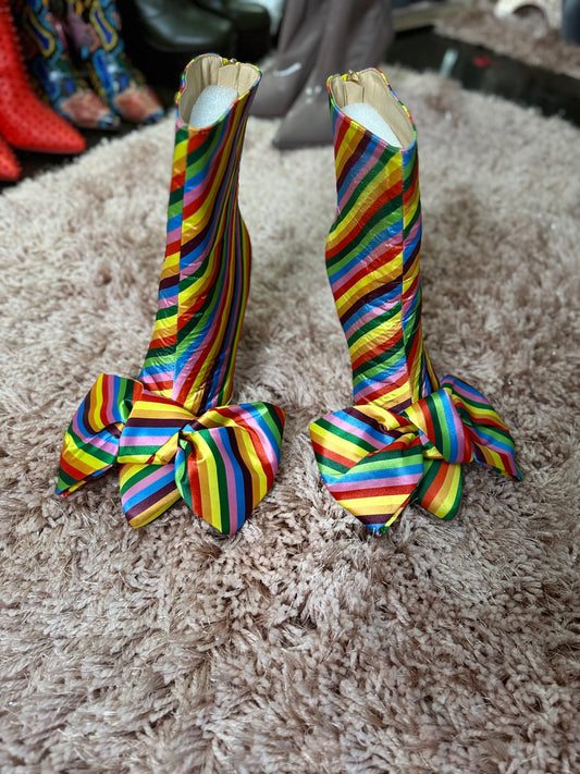 Rainbow Ribbon Booties