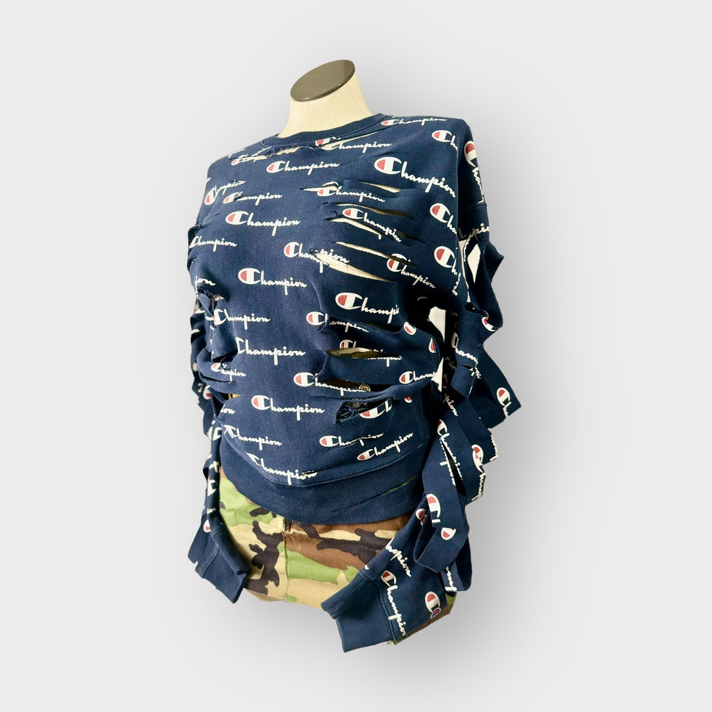 Distressed Racerback Crewneck