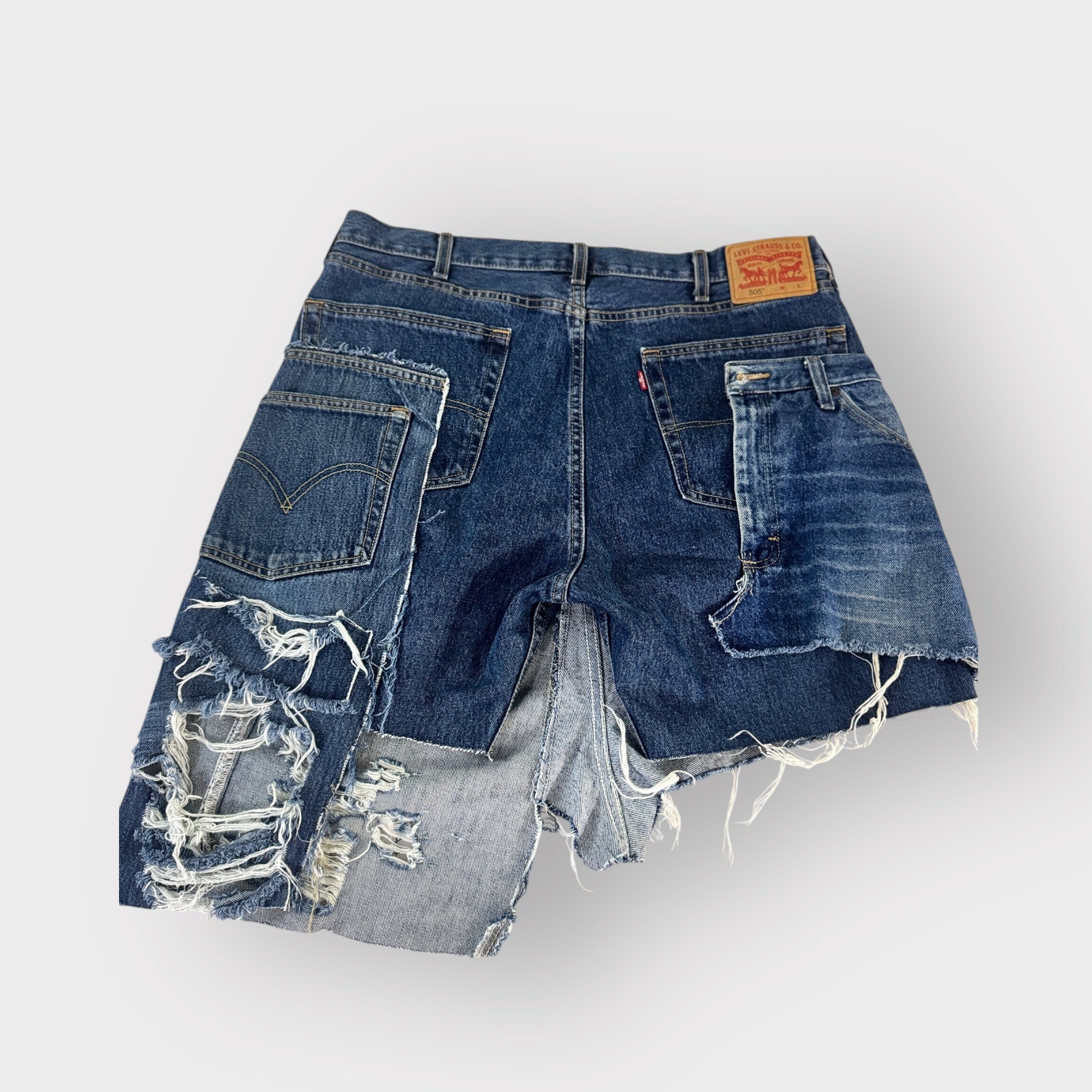 Distressed Denim Layover Bermuda’s