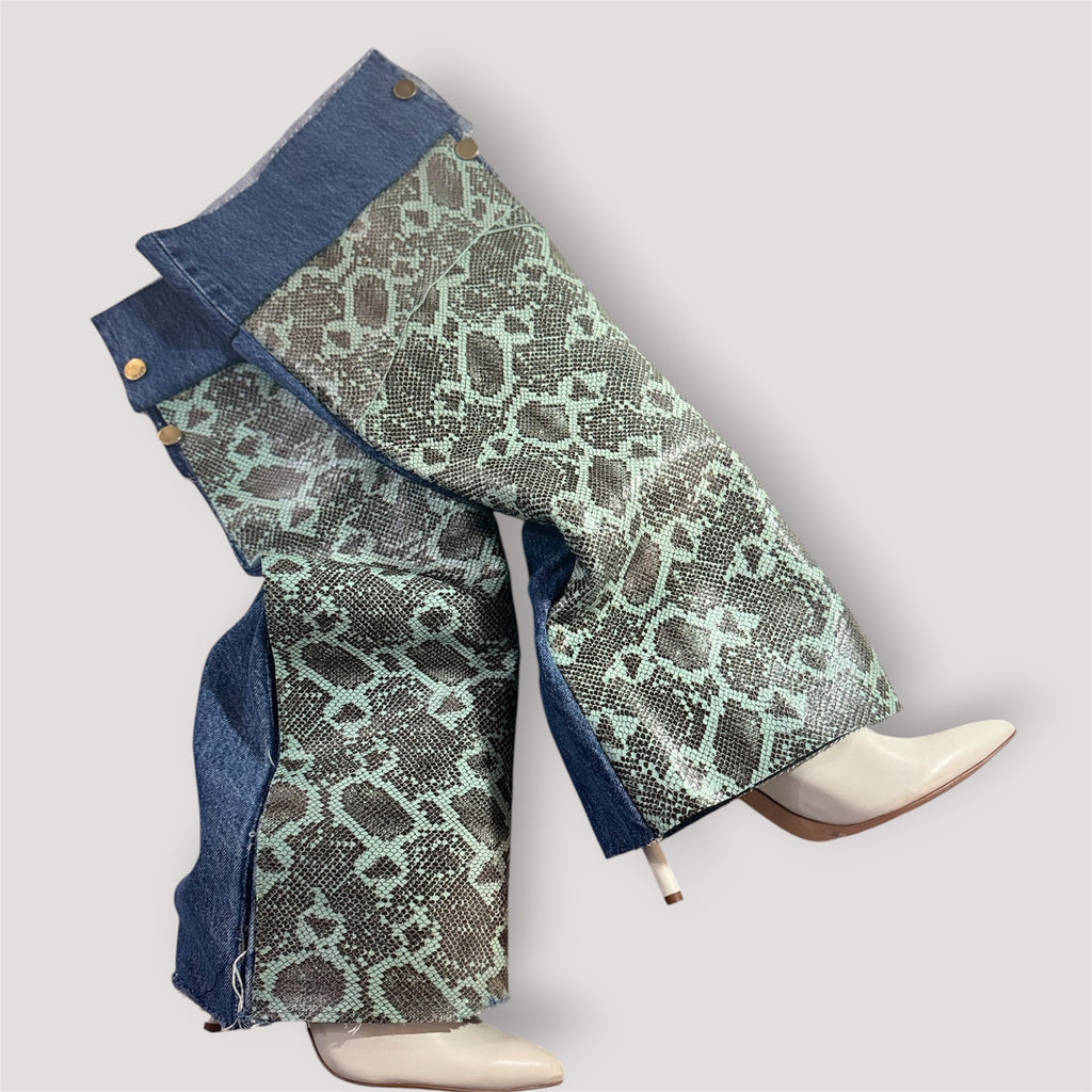 Custom Leather n Denim Boot Cuffs