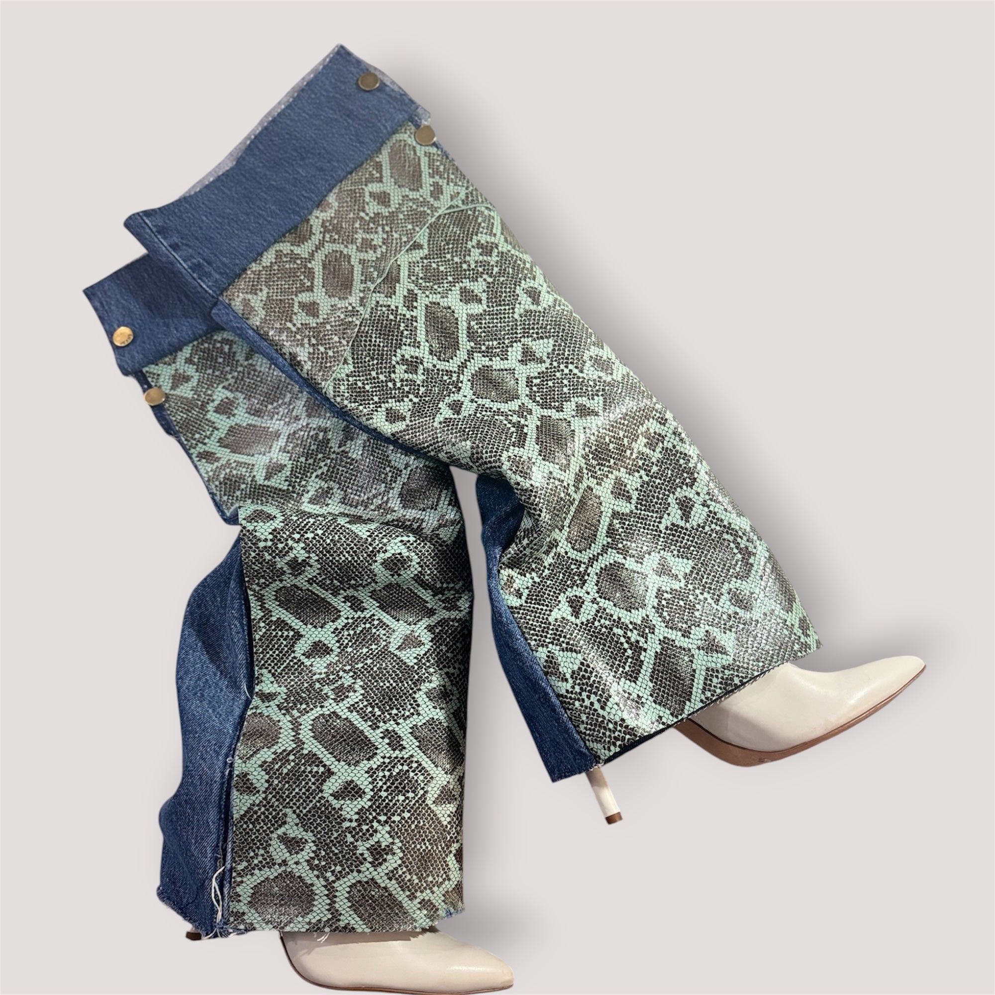 Custom Leather n Denim Boot Cuffs