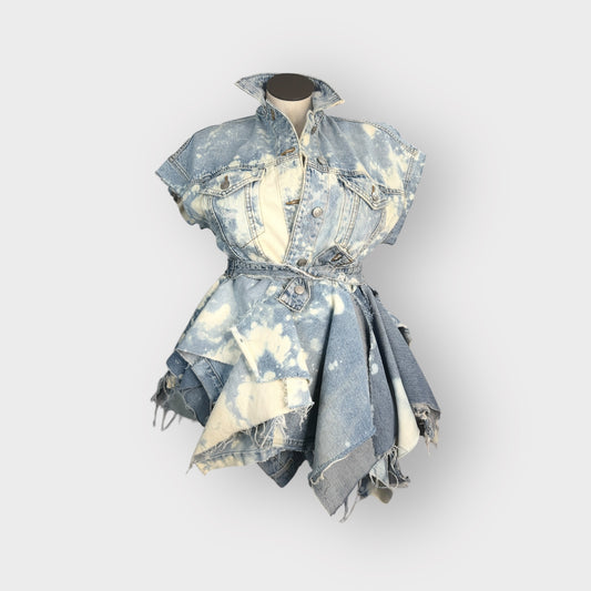 Distressed Denim Peplum