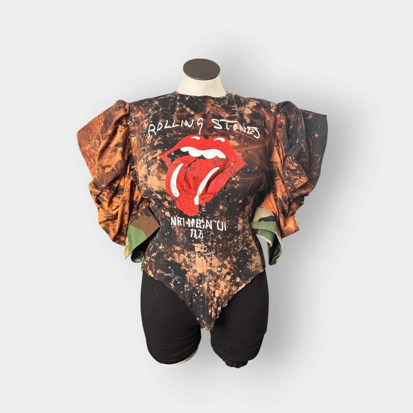 Custom Corset Style Puff Sleeve Tee