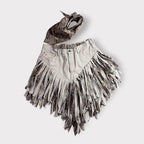 Denim Rodeo Style Double Waist Fringe Skirt