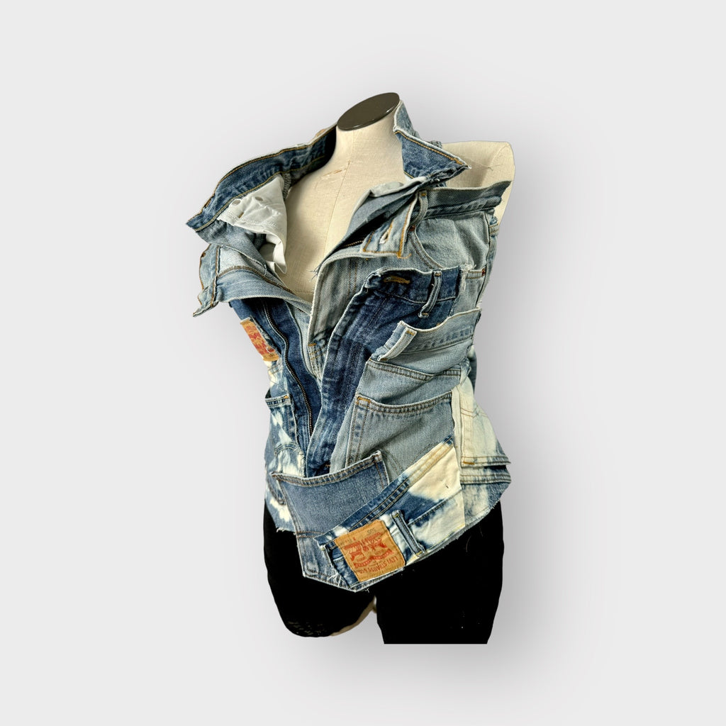 Patchwork Denim Halter