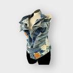 Patchwork Denim Halter