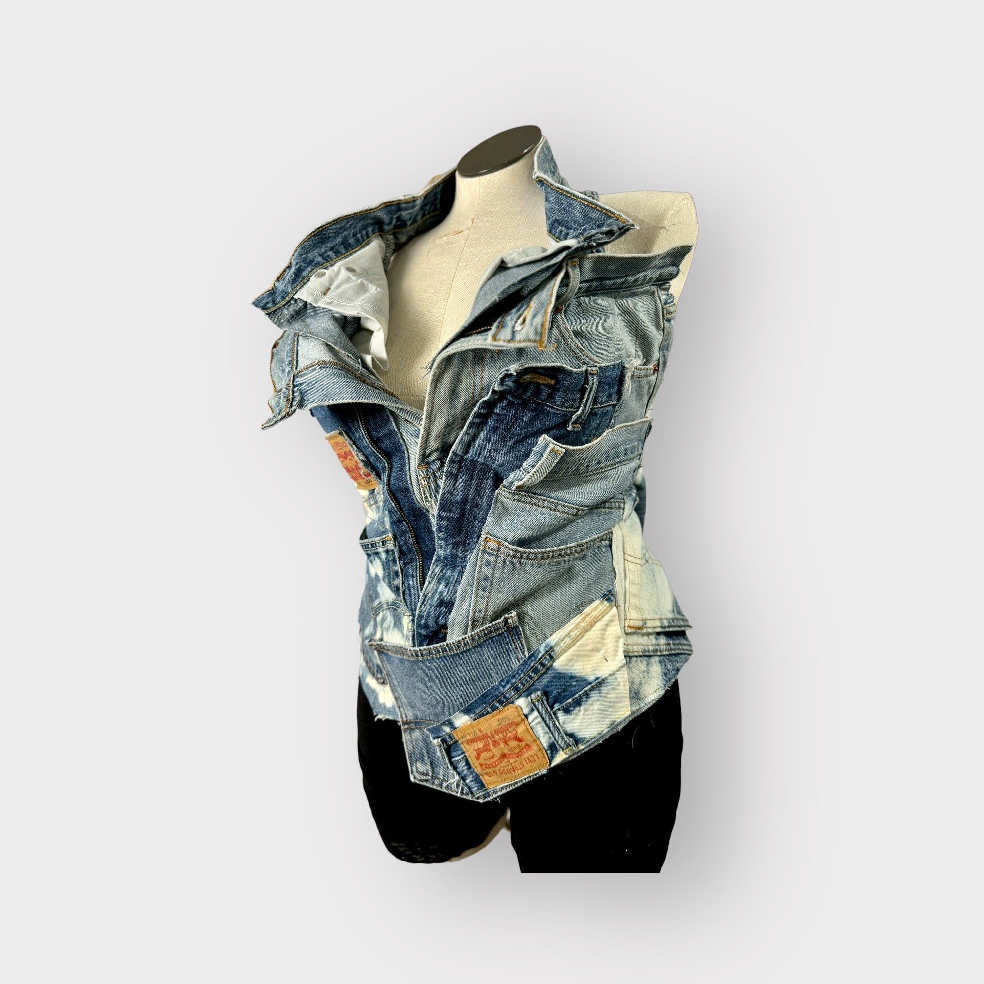 Patchwork Denim Halter