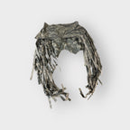 Digital Camo Exaggerated Fringe Shorts w Overlay