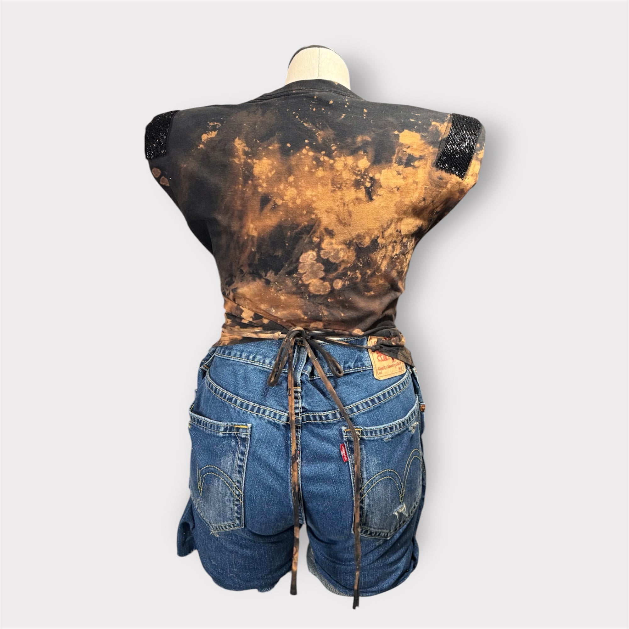 Luxe Distressed Bling Wrap Tee