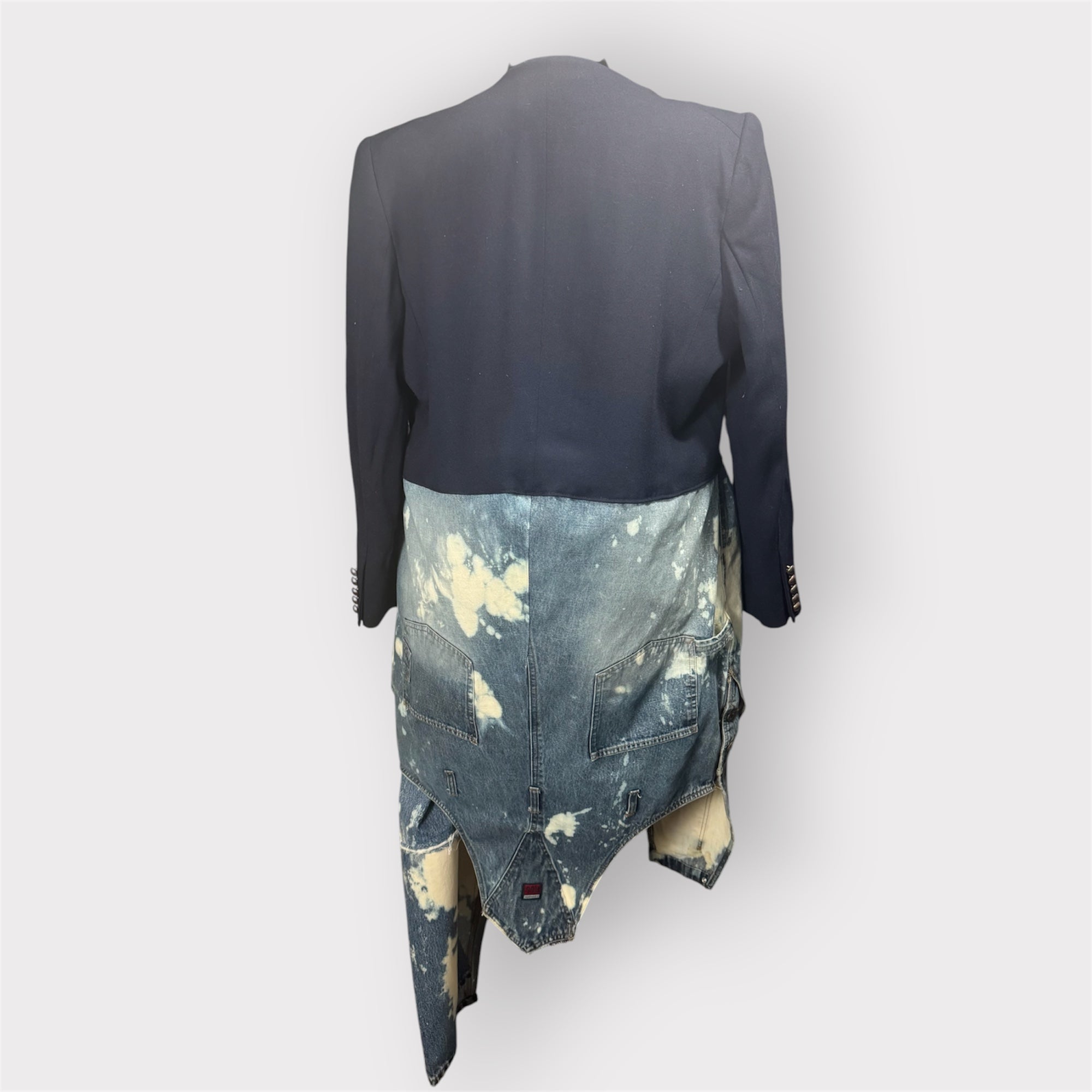 MJ Badd Military Couture n Distressed Denim Duster