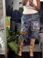Distressed Denim Baggy Jorts