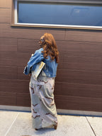 Distressed V Cut Denim Jacket
