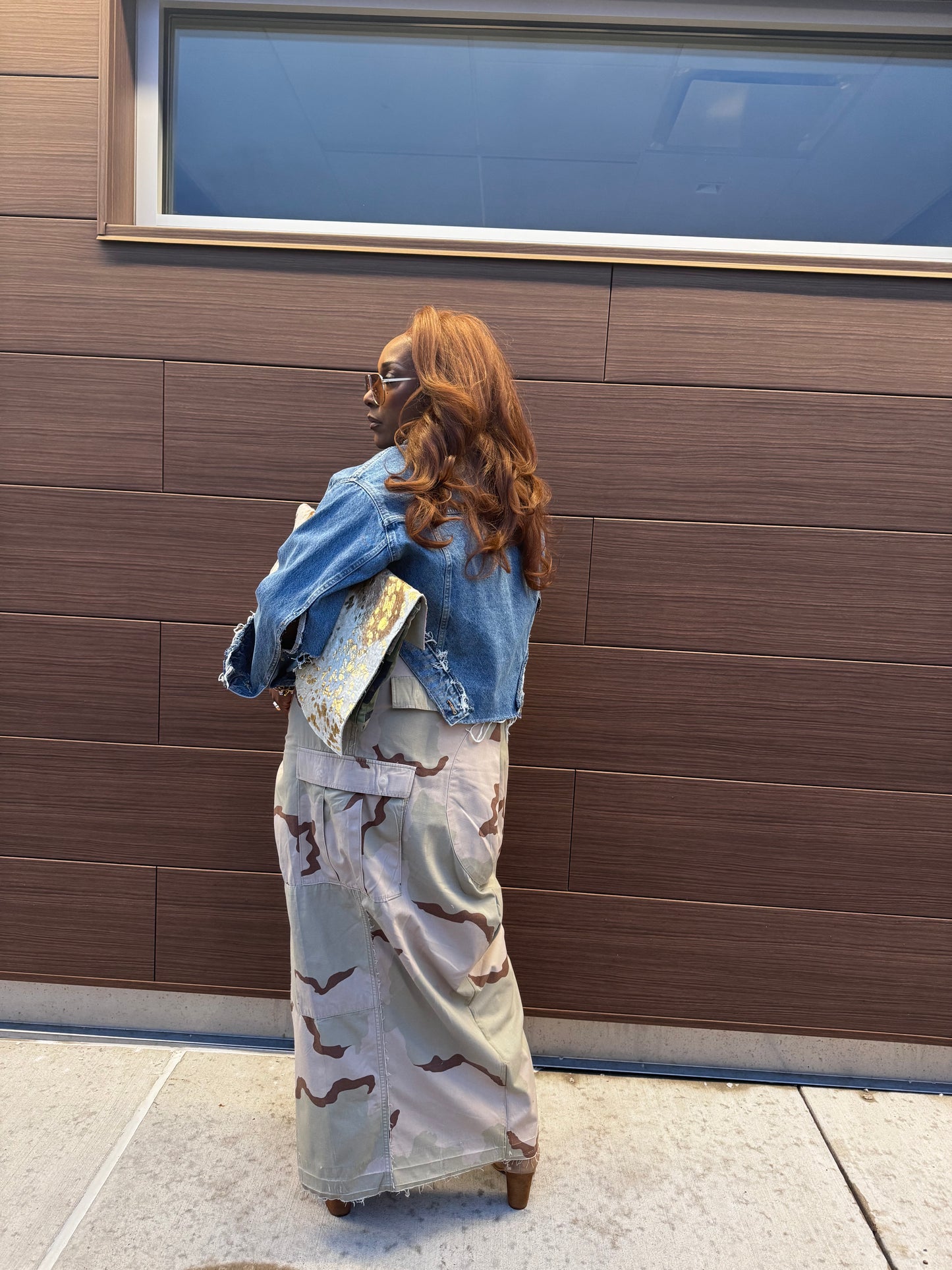 Distressed V Cut Denim Jacket