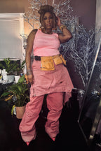 Barbie Doll Pink Hand Colored Apron Style Double Stacked Cargos