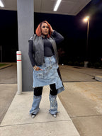 Double Denim Layover Patchwork Jeans