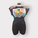 Luxe Nostalgia Crystal Couture Shoulder Wrap Tee