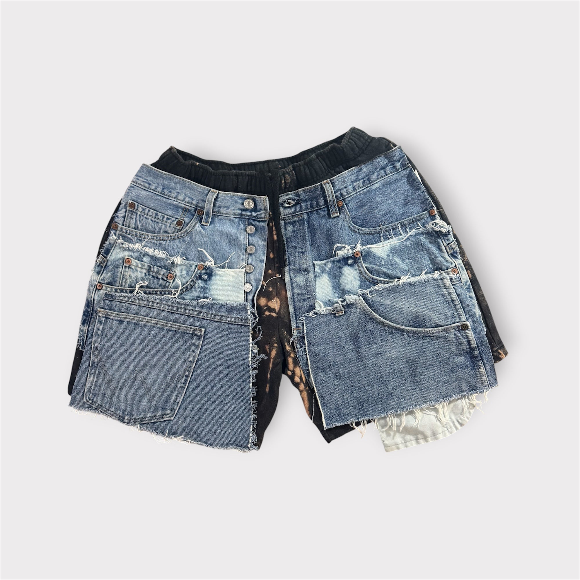 Triple Denim Jogger Shorts