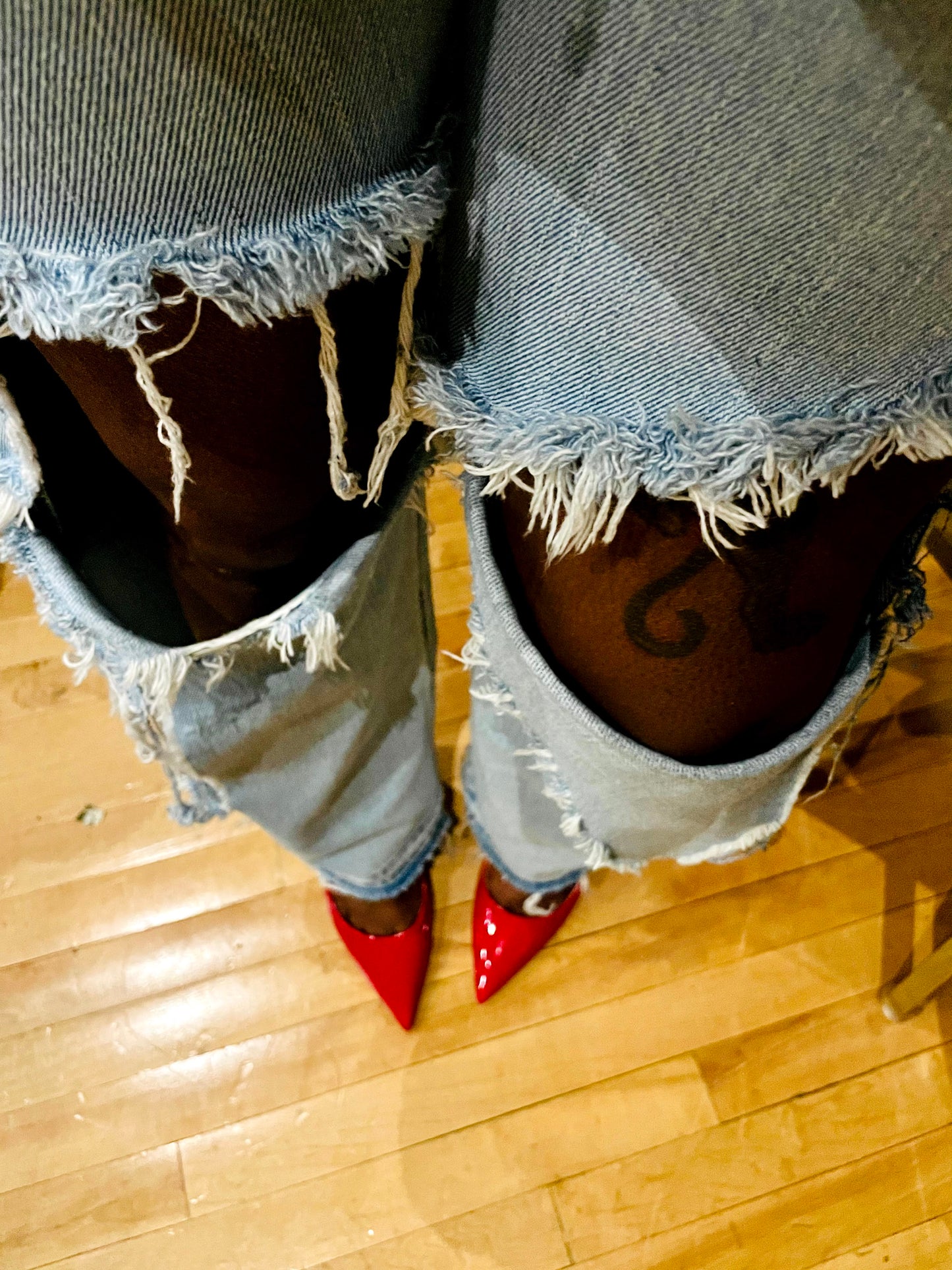 Distressed Vintage Denim Jeans