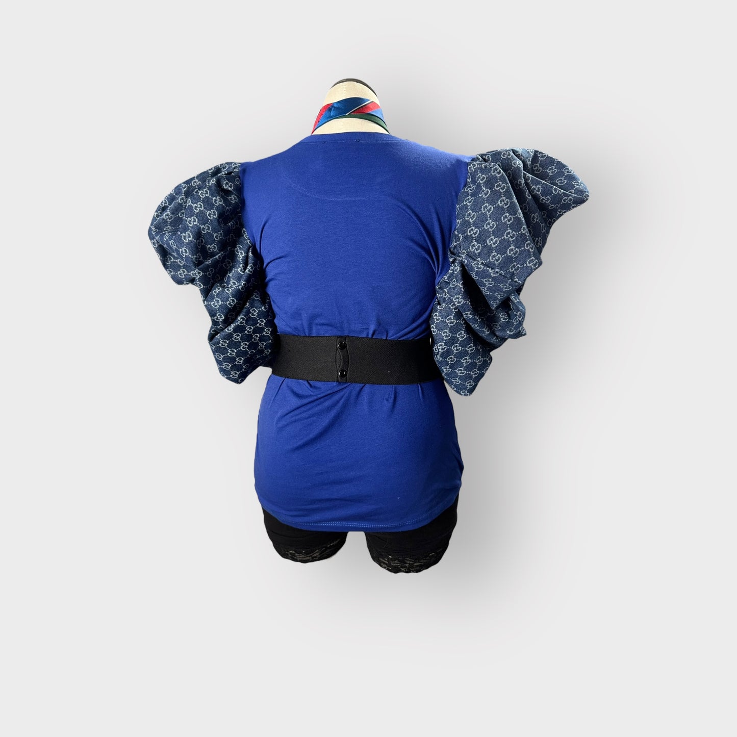 Luxe Style Handmade Couture Denim Sleeve Tee