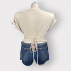 Crystal Neck Wrap Tee