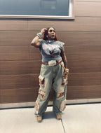 Vintage Style Couture Shoulder Wrap Tee