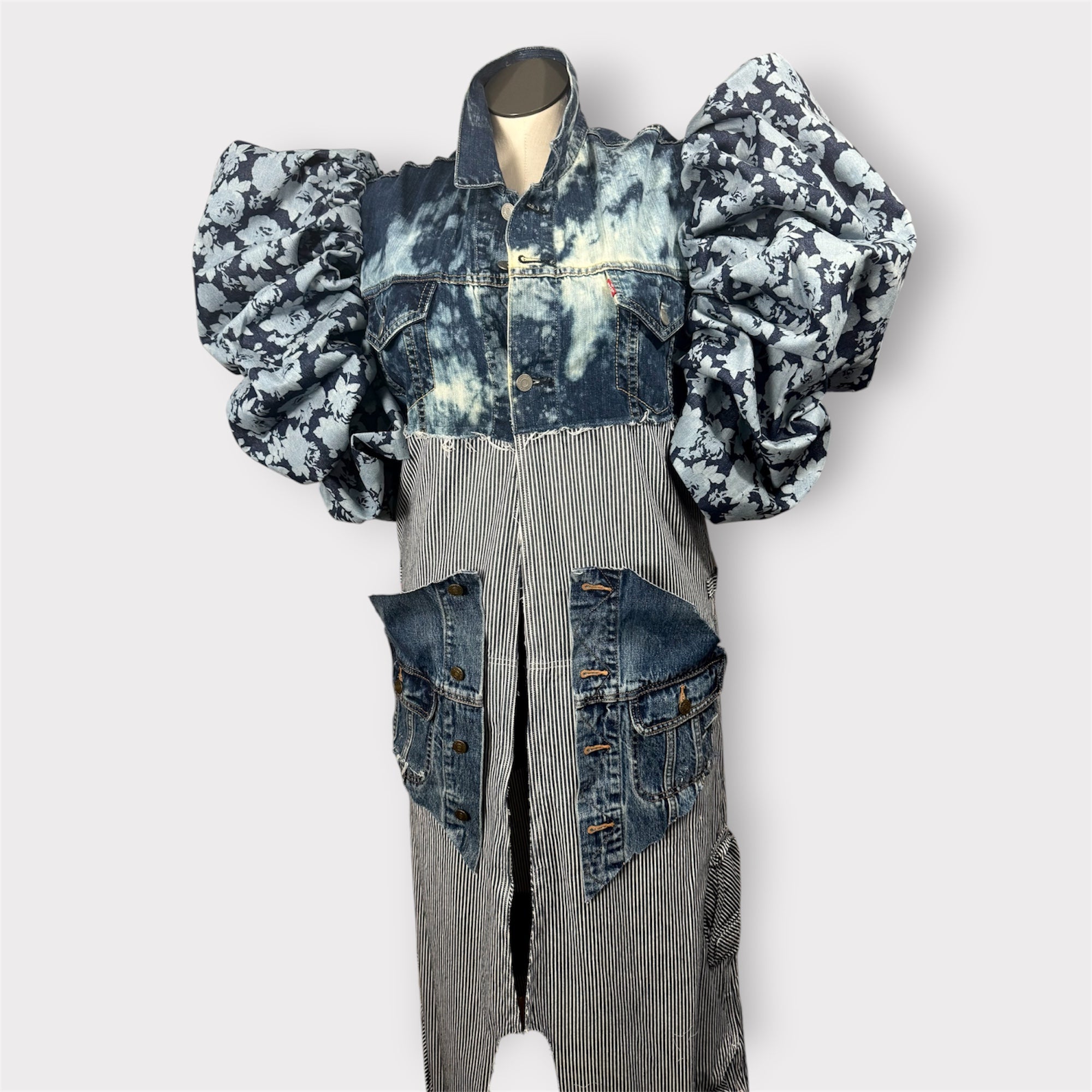 Tri Tones Denim Couture Sleeve Duster