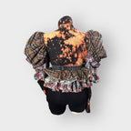 Tartan Bishop Sleeve Peplum Layered Jacket