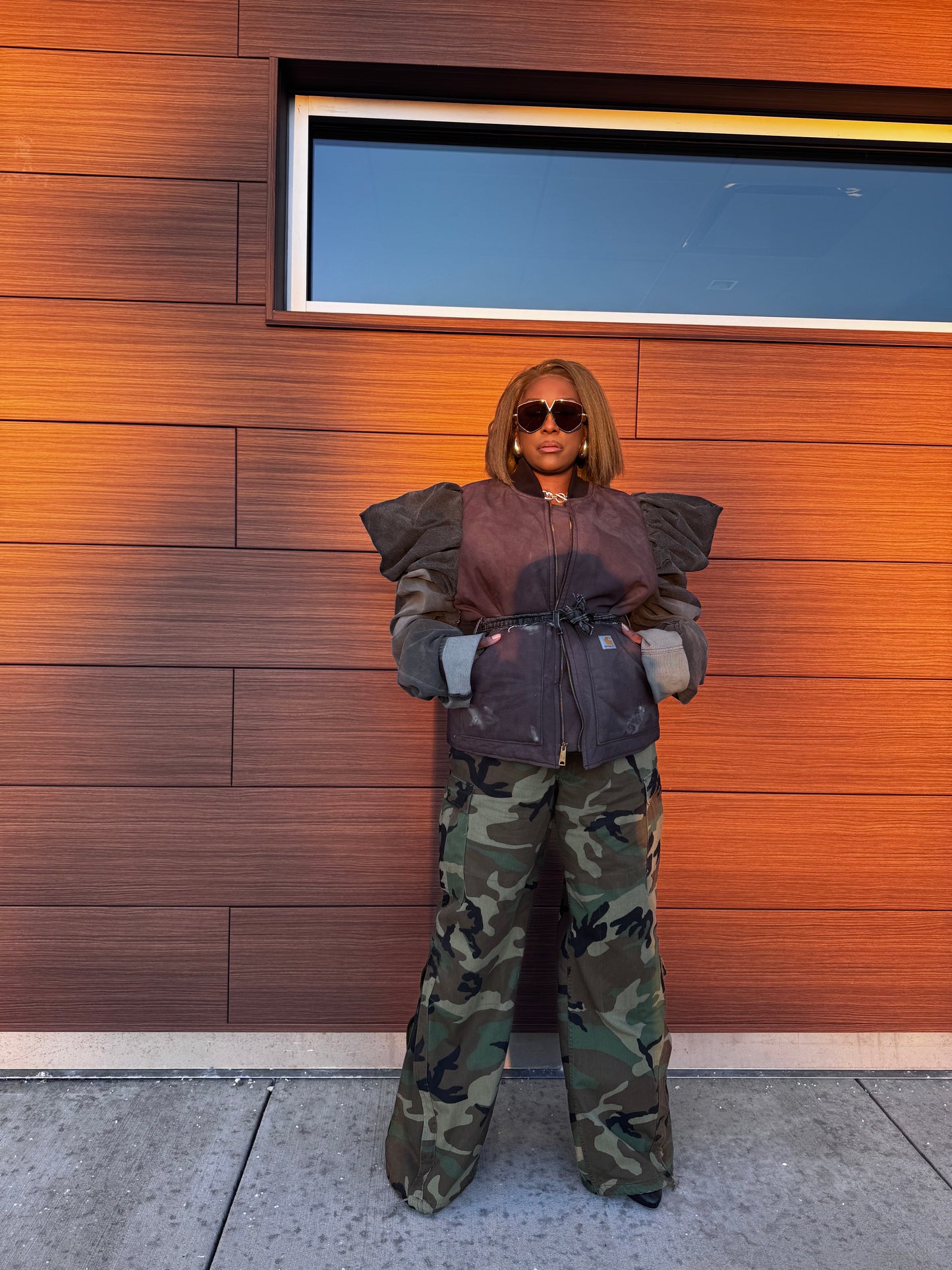 Ash Black Workwear to Runway Puffy Sleeve Coat