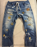 Distressed Western Broached Out Jean